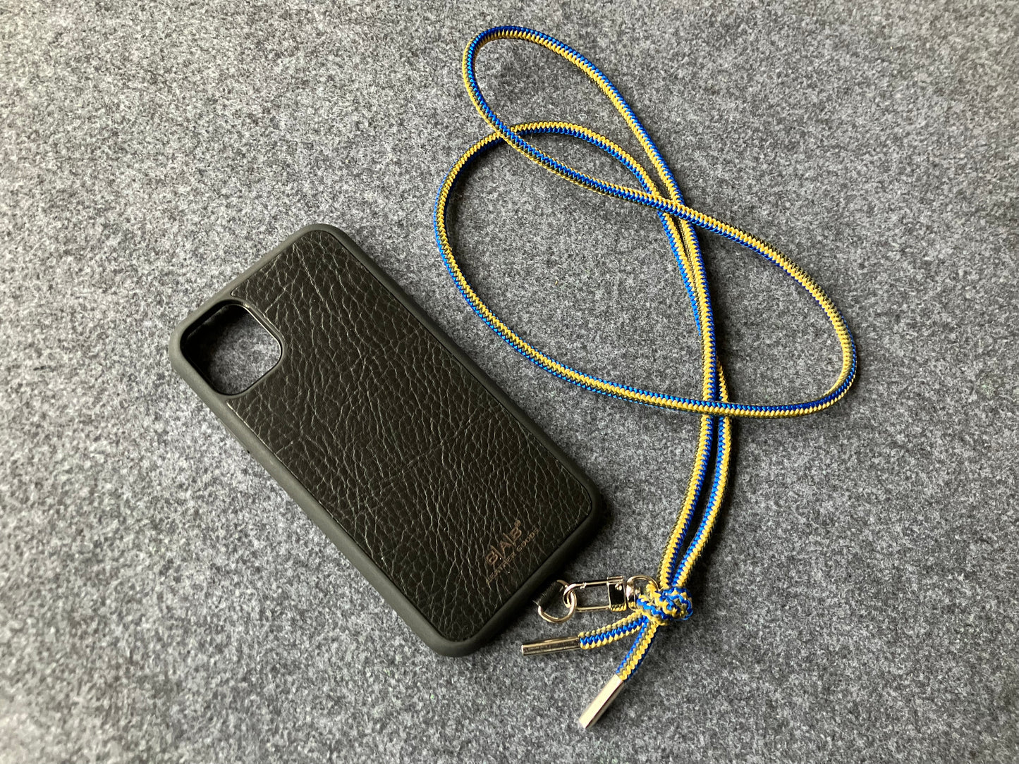 Laser-cut and engraved Full-Grain Genuine Vegetable Tanned Leather iPhone/Samsung Case Universal/Holder Kit & Elastic Cord Crossbody/Necklace/Bracelet.- P40