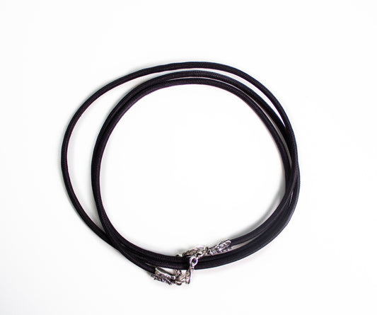 Crossbody/Collar/Pulsera de Plata Esterlina 925 & Cuerda Elástica Negra.- P09