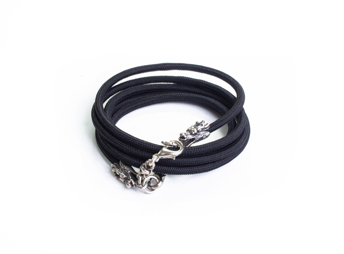 925 Sterling Silver Bracelet/Crossbody/Necklace & Black Elastic Rope.- P09