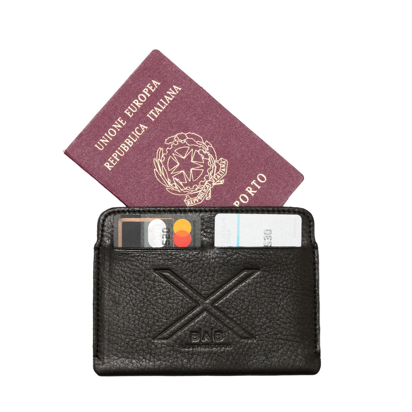 Passport/credit card-holder. Full-Grain vegetable-tanned Genuine Leather/Felt.- 739
