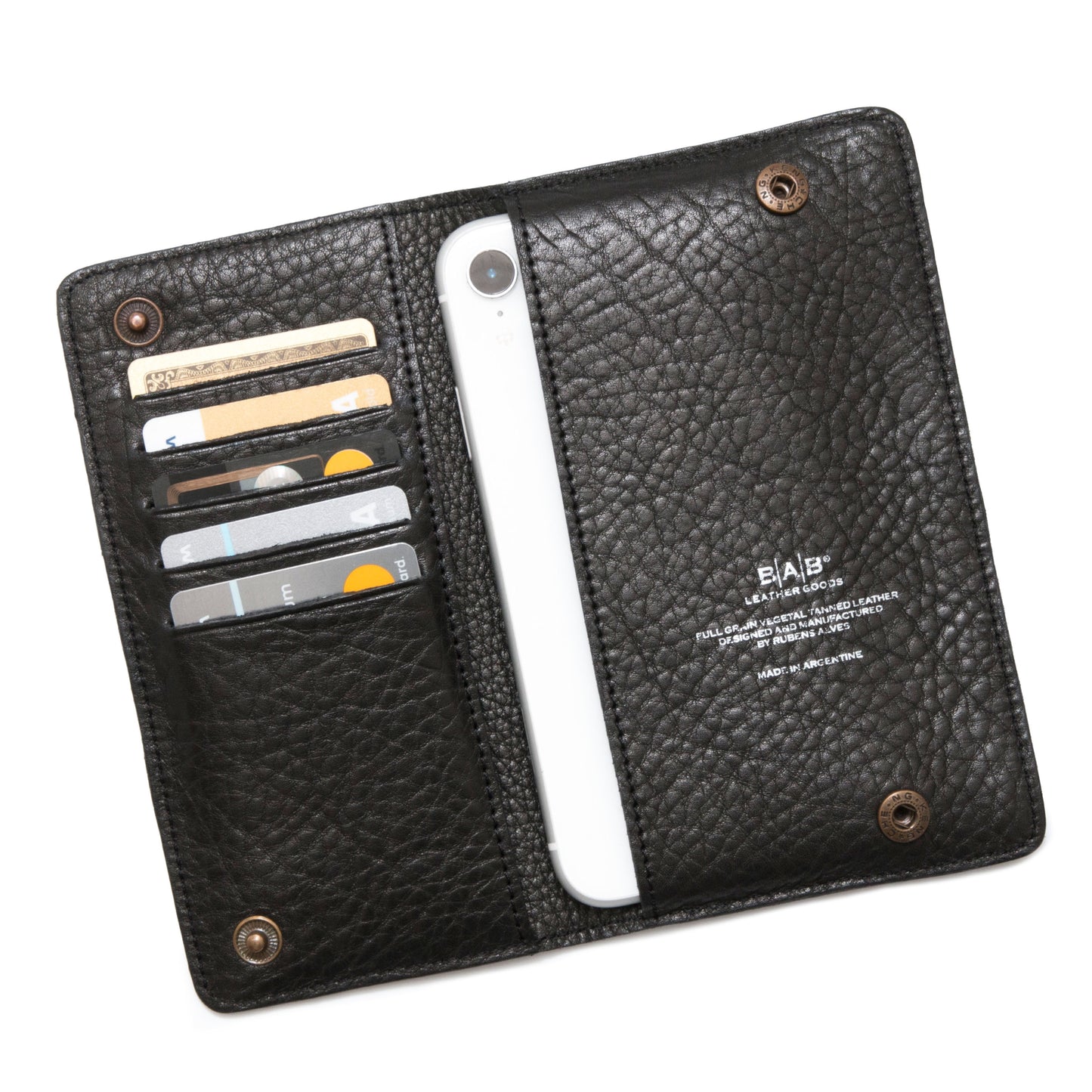 Πορτοφόλι για iPhone: 5C/5S/5C - SE (1η γενιά) - 6/6S - 7/8 - SE (2η/3η γενιά) - 12/13 Mini - X/XS - Samsung: S22/S23/Πίστωση κατόχου κάρτας/διαβατήριο. Γνήσιο Δέρμα φυτικής tανίνης Full-Grain, 2 Snaps.- 722