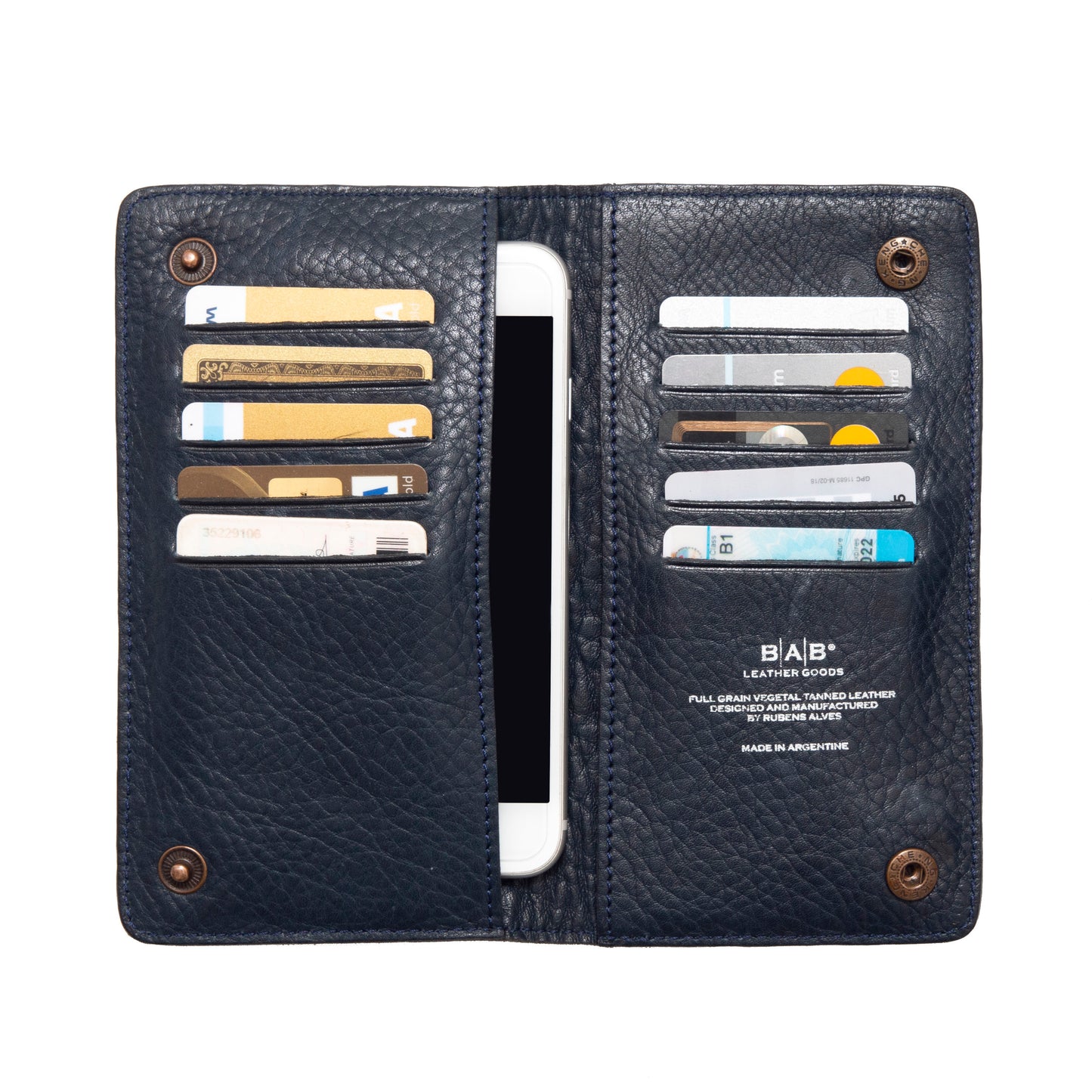 ﻿﻿iPhone Wallet: 5/5C/5S - SE (1st Gen) - 6/6S - 7/8 - SE (2nd/3rd Gen) - 12/13 Mini - Samsung: S22/S23 - Cell Phone/Credit Card Holder. Full-Grain vegetable-tanned Genuine Leather, 2 Snaps.- 724